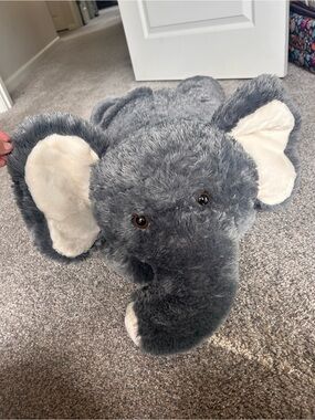 3 Foot Gray Plush Elephant Decorative Pillow Buddy